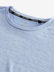 Pale Blue Short Sleeve Tee Active Mesh Training T-Shirt - Image 8 of 9