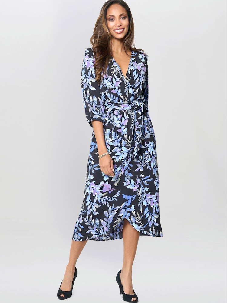 Gina Bacconi Blue Alexis Floral Print Midi Dress - Image 2 of 6