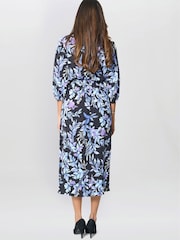 Gina Bacconi Blue Alexis Floral Print Midi Dress - Image 3 of 6