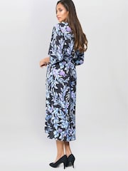 Gina Bacconi Blue Alexis Floral Print Midi Dress - Image 4 of 6