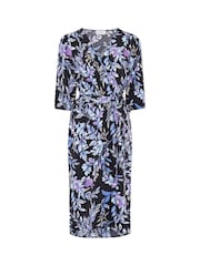 Gina Bacconi Blue Alexis Floral Print Midi Dress - Image 6 of 6