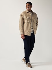 Stone 100% Cotton Ripstop Twin Pocket Shacket Overshirt - Image 2 of 8