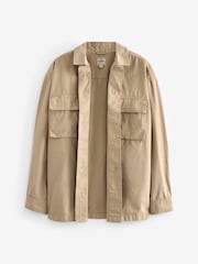 Stone 100% Cotton Ripstop Twin Pocket Shacket Overshirt - Image 5 of 8