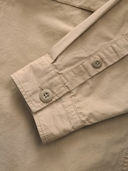 Stone 100% Cotton Ripstop Twin Pocket Shacket Overshirt - Image 7 of 8