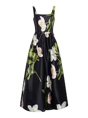 Gina Bacconi Black Serena Floral Satin Maxi Dress - Image 6 of 6
