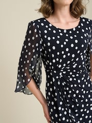 Gina Bacconi Blue Harmony Polka Dot Print Dress - Image 5 of 6