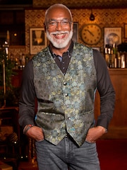 Joe Browns Blue Jacquard Waistcoat - Image 1 of 7