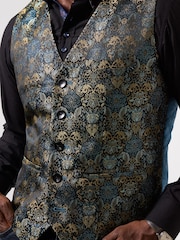 Joe Browns Blue Jacquard Waistcoat - Image 3 of 7