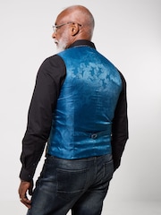 Joe Browns Blue Jacquard Waistcoat - Image 4 of 7