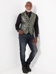 Joe Browns Blue Jacquard Waistcoat - Image 5 of 7