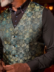 Joe Browns Blue Jacquard Waistcoat - Image 6 of 7