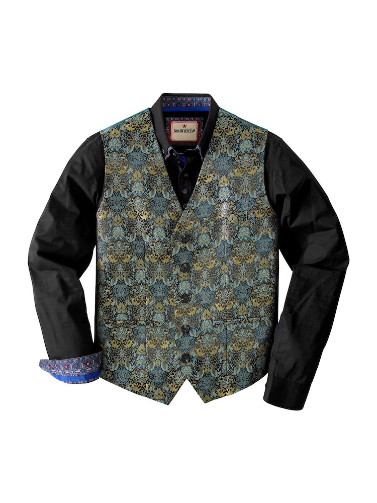 Joe Browns Blue Jacquard Waistcoat - Image 7 of 7 Joe Browns Blue Jacquard Waistcoat - Image 7 of 7