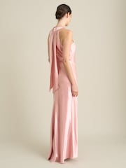 Gina Bacconi Pink Eunice Satin Maxi Dress - Image 2 of 6