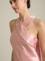 Gina Bacconi Pink Eunice Satin Maxi Dress - Image 4 of 6