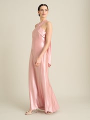 Gina Bacconi Pink Eunice Satin Maxi Dress - Image 5 of 6
