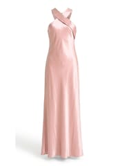 Gina Bacconi Pink Eunice Satin Maxi Dress - Image 6 of 6
