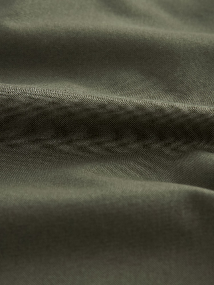 Dark Green Slim Fit Long Sleeve Oxford 100% Cotton Shirt - Image 8 of 8
