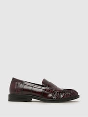 Schuh Red Lotion Ruched Loafers - Image 1 of 4