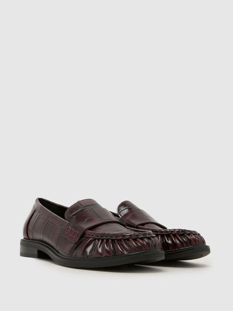 Schuh Red Lotion Ruched Loafers - Image 2 of 4 Schuh Red Lotion Ruched Loafers - Image 2 of 4