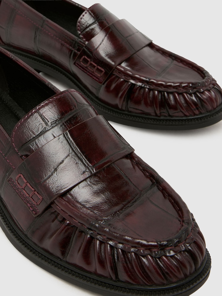 Schuh Red Lotion Ruched Loafers - Image 4 of 4 Schuh Red Lotion Ruched Loafers - Image 4 of 4