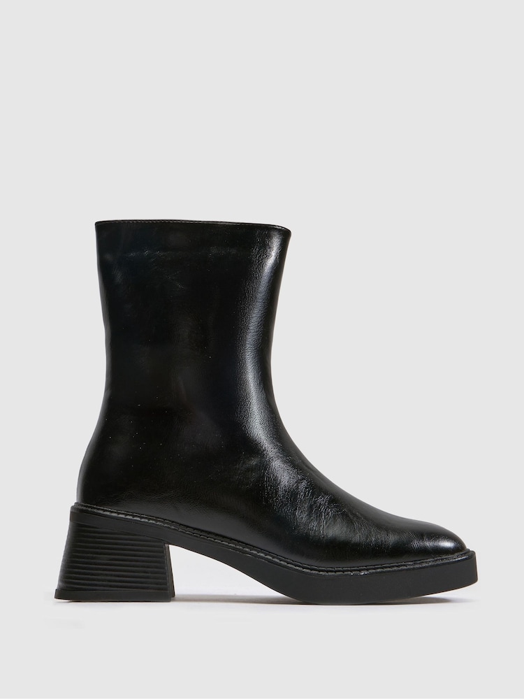 Schuh Black Beauty Square Toe Chunky Boots - Image 1 of 4