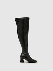 Schuh Black Dalmation Over The Knee Boots - Image 1 of 4