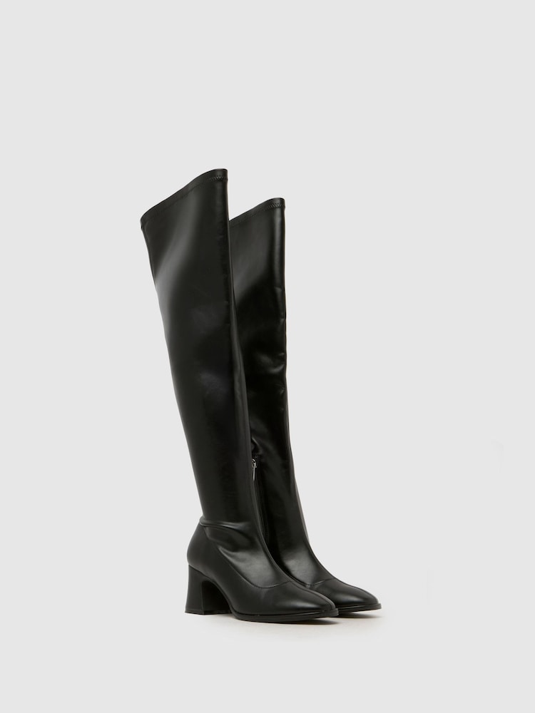 Schuh Black Dalmation Over The Knee Boots - Image 2 of 4 Schuh Black Dalmation Over The Knee Boots - Image 2 of 4