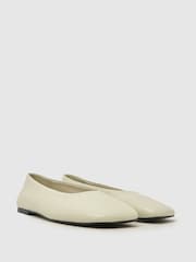 Schuh White Lilah Leather Ballet Shoes - Image 2 of 4