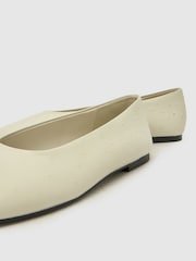 Schuh White Lilah Leather Ballet Shoes - Image 3 of 4