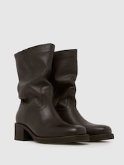Brūna krāsa - Schuh Dakota slokšņu ādas zābaki - Attēls 2 no 4