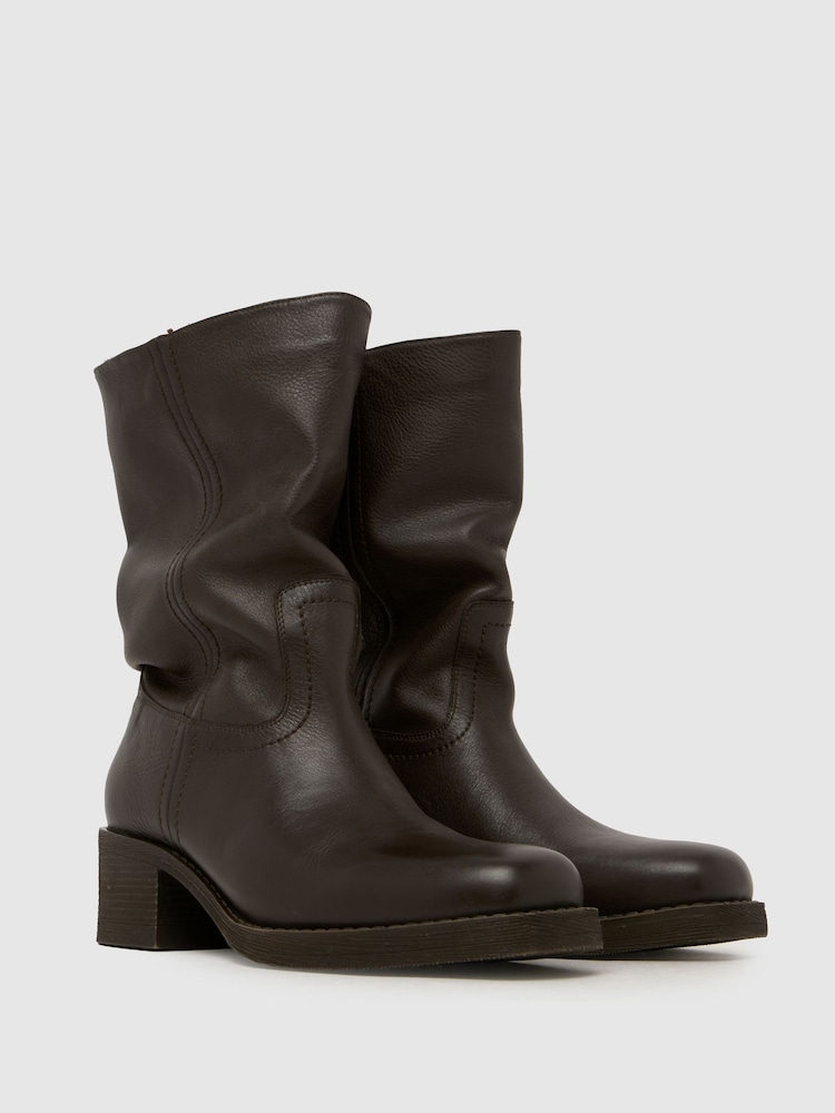 Brūna krāsa - Schuh Dakota slokšņu ādas zābaki - Attēls 2 no 4