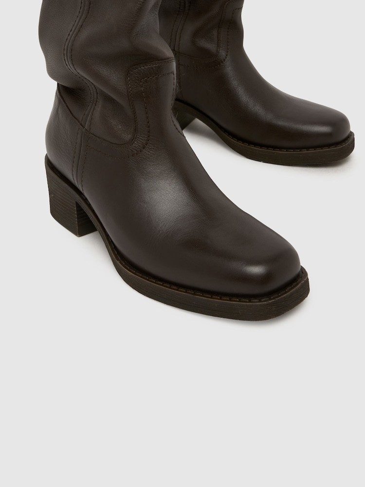 Brūna krāsa - Schuh Dakota slokšņu ādas zābaki - Attēls 4 no 4