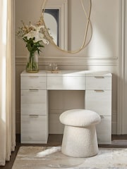 White Bronx Oak Effect 6 Drawer Dressing Table - Image 2 of 9
