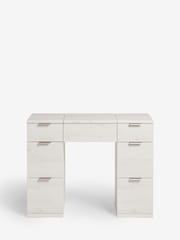 White Bronx Oak Effect 6 Drawer Dressing Table - Image 4 of 9