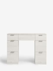 White Bronx Oak Effect 6 Drawer Dressing Table - Image 5 of 9