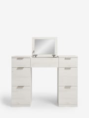 White Bronx Oak Effect 6 Drawer Dressing Table - Image 6 of 9