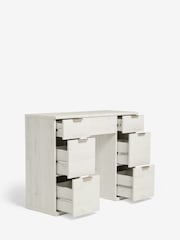 White Bronx Oak Effect 6 Drawer Dressing Table - Image 8 of 9