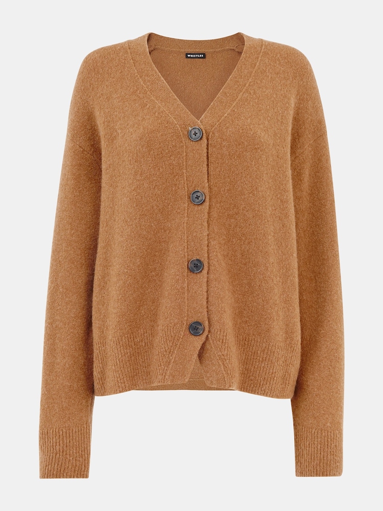 Whistles Animal Print Textured Placket Cardigan - Image 5 of 5