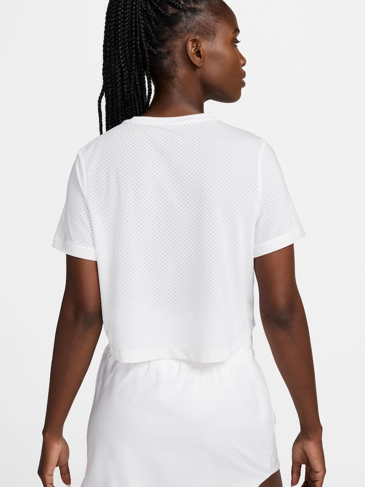 Nike White One Classic Breathable Dri-FIT Short-Sleeve Top - Image 2 of 8