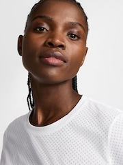Nike White One Classic Breathable Dri-FIT Short-Sleeve Top - Image 3 of 8