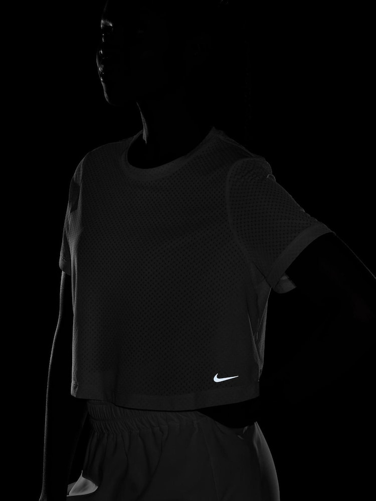 Nike White One Classic Breathable Dri-FIT Short-Sleeve Top - Image 8 of 8