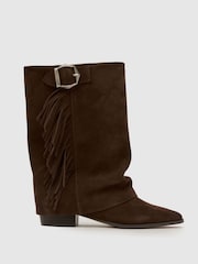Brun - Schuh Dizzy Suede Tassel Western Boots - Bilde 1 av 4
