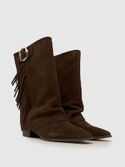 Brun - Schuh Dizzy Suede Tassel Western Boots - Bilde 2 av 4