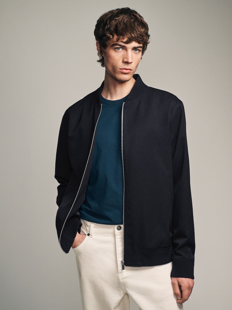 Blue Navy Smart Bomber Jacket - Image 1 of 10