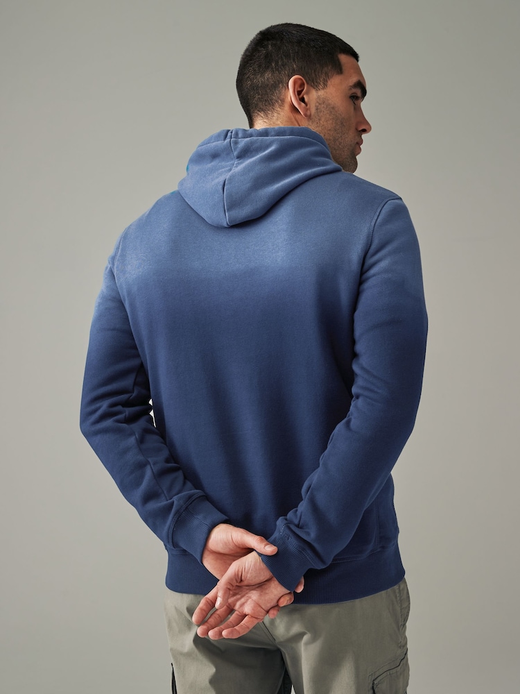 Blue Dip Dye Ombre Hoodie - Image 3 of 6