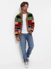 Joe Browns Red Sensational Stripe Cardigan - Image 3 of 6