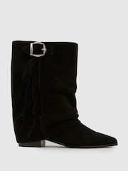 Svart - Schuh Dizzy Suede Tassel Western Boots - Bilde 1 av 4