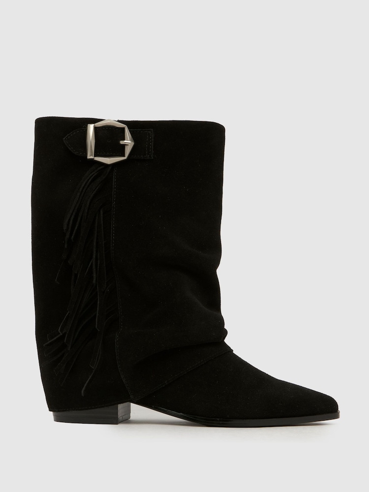 Svart - Schuh Dizzy Suede Tassel Western Boots - Bilde 1 av 4 Svart - Schuh Dizzy Suede Tassel Western Boots - Bilde 1 av 4