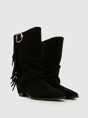 Svart - Schuh Dizzy Suede Tassel Western Boots - Bilde 2 av 4