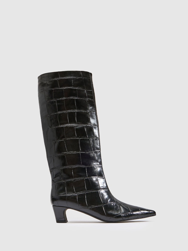 Svart - Schuh Dollie Croc Pull On Boots - Bilde 1 av 4 Svart - Schuh Dollie Croc Pull On Boots - Bilde 1 av 4